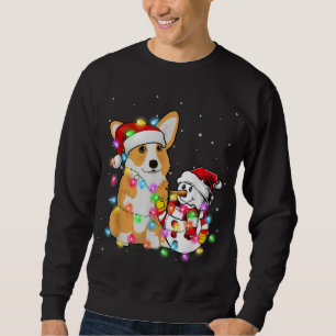 Funny Corgi Dog Weihnachtsfeier T-Shirt Snowman Xm Sweatshirt