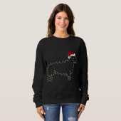 Funny Corgi Dog Xmas Lighting Weihnachtsmannmütze  Sweatshirt (Vorne ganz)