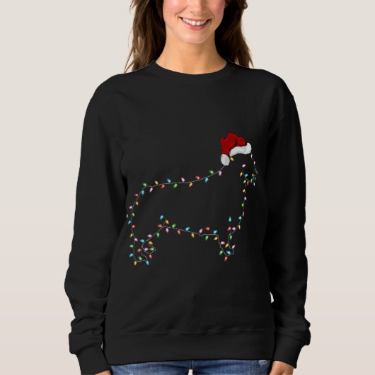 Funny Corgi Dog Xmas Lighting Weihnachtsmannmütze  Sweatshirt (Vorderseite)