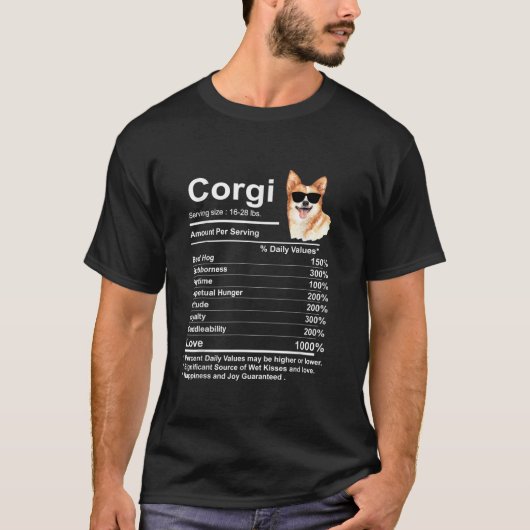 Funny Corgi Facts Ernährungsgeschenk Cardigan Pemb T-Shirt (Vorderseite)