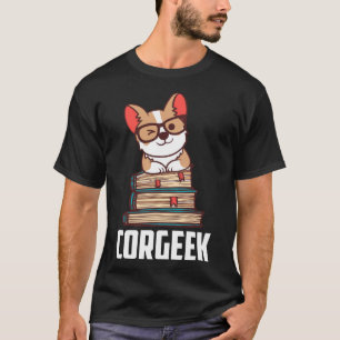 Funny Corgi Geek Corgeek Book Design Produkt T-Shirt