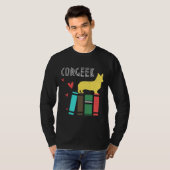 Funny Corgi Geek Corgeek Buchdesign Print T-Shirt (Vorne ganz)