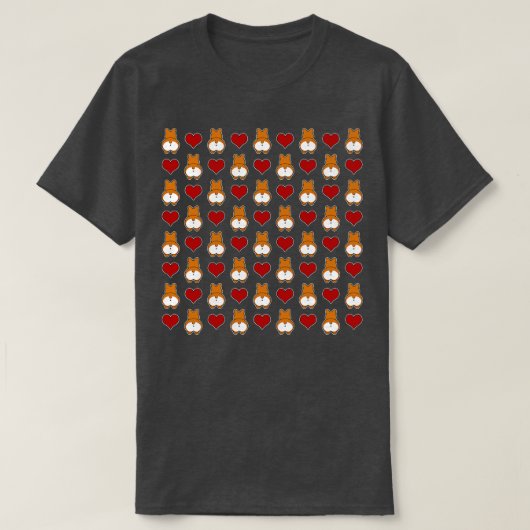 Funny Corgi Hintern Pattern T-Shirt (Design vorne)