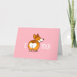 Funny Corgi Hintern Valentine's Day Card Feiertagskarte