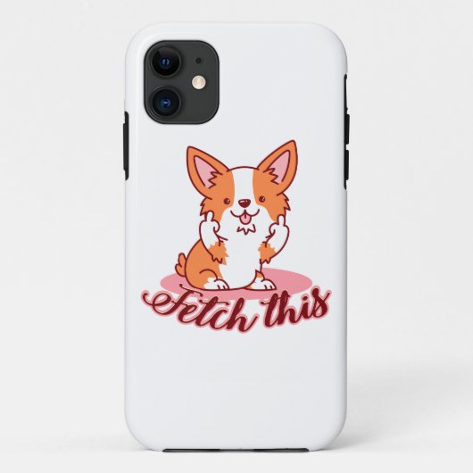 Funny Corgi Hund Middle Finger holt das Case-Mate iPhone Hülle (Rückseite)