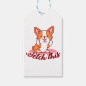 Funny Corgi Hund Middle Finger holt das Geschenkanhänger (Vorderseite)
