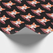 Funny Corgi Hund Middle Finger holt das Geschenkpapier (Ecke)