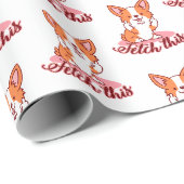 Funny Corgi Hund Middle Finger holt das Geschenkpapier (Rolleneckpunkt)