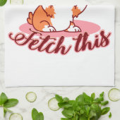 Funny Corgi Hund Middle Finger holt das Geschirrtuch (Gefaltet)