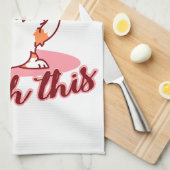 Funny Corgi Hund Middle Finger holt das Geschirrtuch (Viertel Falte)