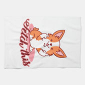 Funny Corgi Hund Middle Finger holt das Geschirrtuch (Horizontal)