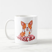 Funny Corgi Hund Middle Finger holt das Kaffeetasse (Links)