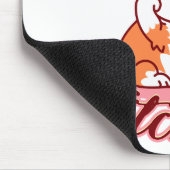 Funny Corgi Hund Middle Finger holt das Mousepad (Ecke)