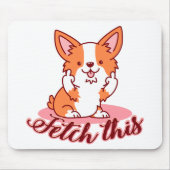 Funny Corgi Hund Middle Finger holt das Mousepad (Vorne)