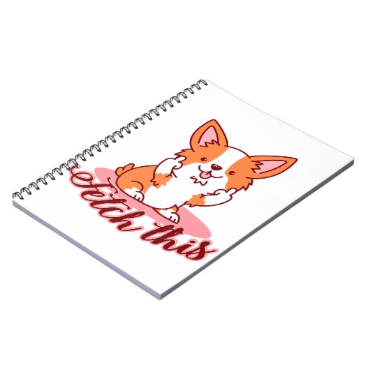 Funny Corgi Hund Middle Finger holt das Notizblock (Linke Seite)