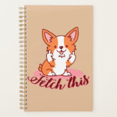 Funny Corgi Hund Middle Finger holt das Planer (Vorderseite)