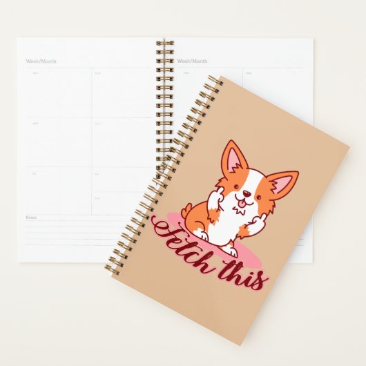 Funny Corgi Hund Middle Finger holt das Planer (Anzeige)