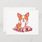 Funny Corgi Hund Middle Finger holt das Postkarte (Vorne/Hinten)