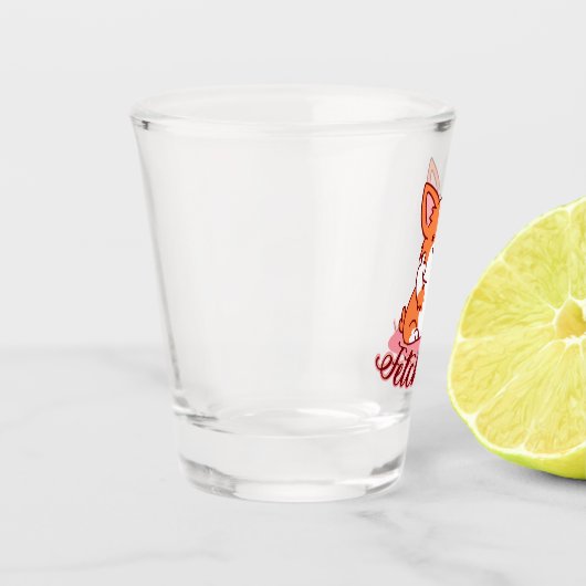 Funny Corgi Hund Middle Finger holt das Schnapsglas (Links)