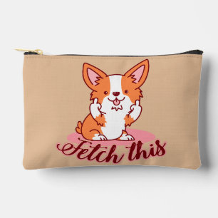 Funny Corgi Hund Middle Finger holt das Zubehörtasche