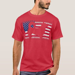 Funny Corgi Hund mit amerikanischer Flagge Patriot T-Shirt