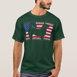 Funny Corgi Hund mit amerikanischer Flagge Patriot T-Shirt
