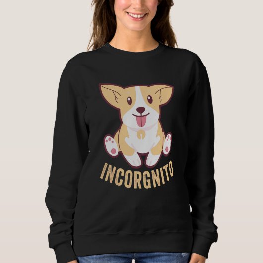 Funny Corgi Incorgnito Welsh Face Dog Pub Sweatshirt (Vorderseite)