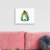 Funny Corgi Lover Kleeblatt Happy St Patricks Day Leinwanddruck (Insitu (Wohnzimmer))