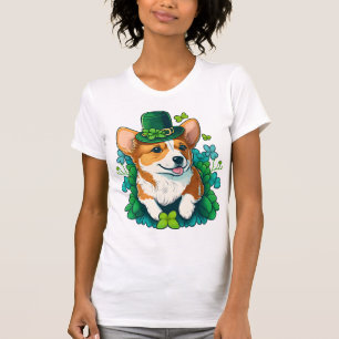 Funny Corgi Lover Kleeblatt Happy St Patricks Day T-Shirt