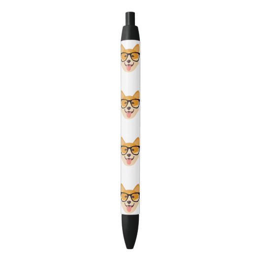 Funny Corgi mit Brille Kugelschreiber (Vorderseite Vertikal)