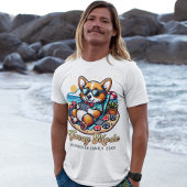 Funny Corgi Personalisiert Beach Familienurlaub T-Shirt