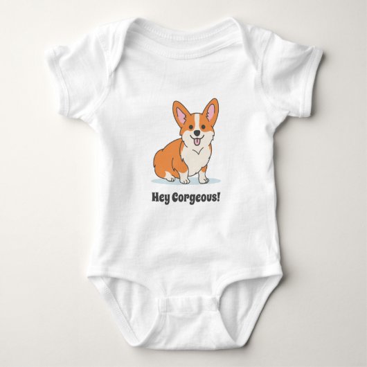 Funny Corgi Puppy Baby Strampler (Vorderseite)