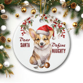 Funny Corgi Puppy definiert naughty Weihnachten Keramik Ornament