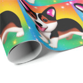 Funny Corgi Puppy Dog Geschenkpapier (Rolleneckpunkt)