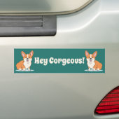 Funny Corgi Puppy - Hey Corgeous Autoaufkleber (Auf Auto)