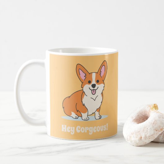 Funny Corgi Puppy Kaffeetasse (Mit Donut)