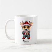 Funny Corgi Reindeer Weihnachts-Tasse Kaffeetasse (Links)