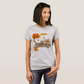 Funny Corgi Riding Leopard Kariert Truck T-Shirt (Vorne ganz)