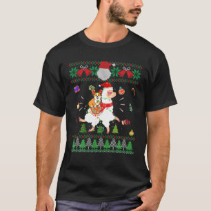 Funny Corgi Riding Llama Weihnachtsgeschenke Corgi T-Shirt