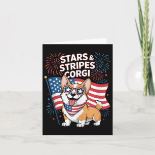 Funny Corgi Team American Patriotic Amerikanische Karte
