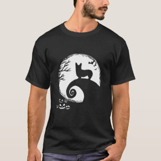 Funny Corgi und Mond Halloween-Kostüm T-Shirt