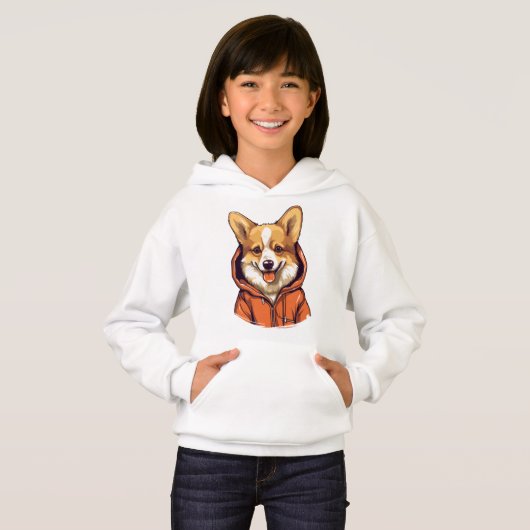 Funny Corgi Wearing Hoodie (Vorne ganz)