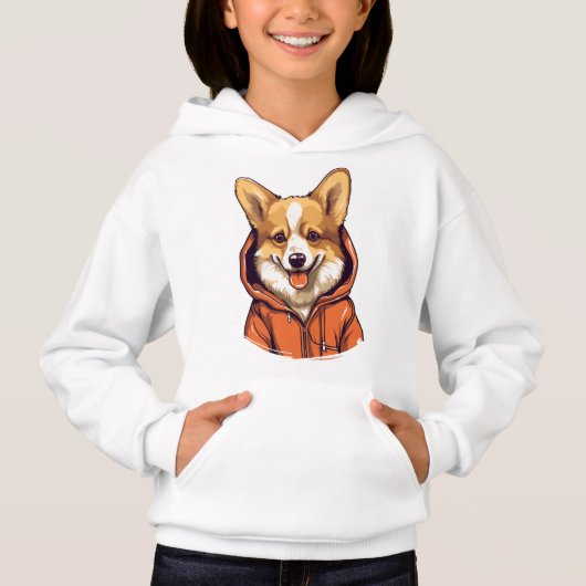 Funny Corgi Wearing Hoodie (Vorderseite)