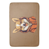 Funny Corgi Wearing Hoodie Badematte (Vorderseite Vertikal)
