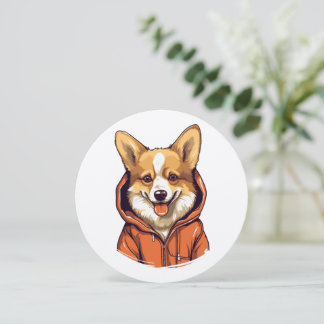 Funny Corgi Wearing Hoodie Einladung