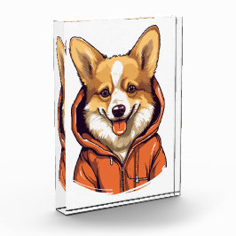 Funny Corgi Wearing Hoodie Fotoblock