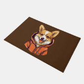 Funny Corgi Wearing Hoodie Fußmatte (Schrägansicht)