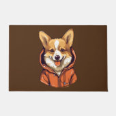 Funny Corgi Wearing Hoodie Fußmatte (Vorderseite)