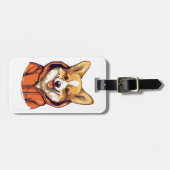 Funny Corgi Wearing Hoodie Gepäckanhänger (Vorderseite horizontal)