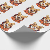 Funny Corgi Wearing Hoodie Geschenkpapier (Ecke)